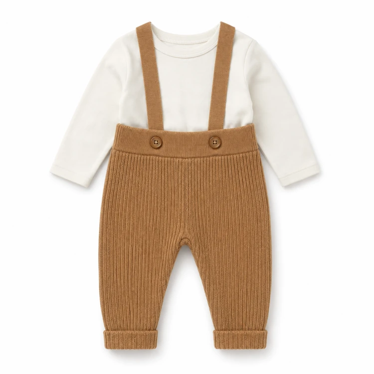 komplet-niemowlecy-body-spodnie-na-szelkach-karmelowe.webp